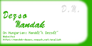 dezso mandak business card